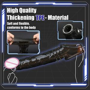 HG Black Silicone Strap-On Dildo mit Kondom Soft <span class=keywords><strong>Adult</strong></span> <span class=keywords><strong>Sexy</strong></span> Spielzeug für Männer Sax Model - Product Image 4