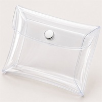Pochette cosmétique plate transparente en PVC personnalisée, sac en PVC transparent pour le voyage, maquillage, cadeau, promotion, emballage cosmétique personnalisé en PVC