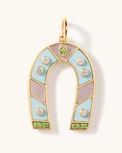 Perhiasan kustom mode jimat DIY rantai dasar tapal kuda kupu-kupu kalung liontin berlapis emas - Product Image 6