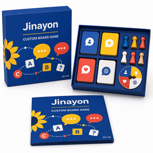 Jeu <span class=keywords><strong>de</strong></span> <span class=keywords><strong>société</strong></span> éducatif bilingue personnalisé <span class=keywords><strong>pour</strong></span> l'apprentissage des langues (<span class=keywords><strong>français</strong></span> et anglais) – Jeu pédagogique <span class=keywords><strong>pour</strong></span> la salle <span class=keywords><strong>de</strong></span> classe avec plateau connecté à 4 panneaux imprimé en quatre couleurs - Product Image 2