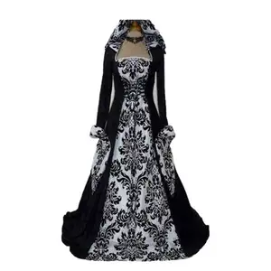 מכשפה ליל כל הקדושים תלבושות עבור נשים בציר Deluxe סלעית ערפד ימי הביניים רנסנס שמלת שמלה