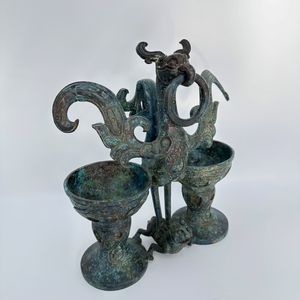 Vermilion kuş Rosefinch kupası yüzük zarif bronz Metal zanaat ayırt edici gaga hassas yüzey desenleri vitrin Superb - Product Image 3