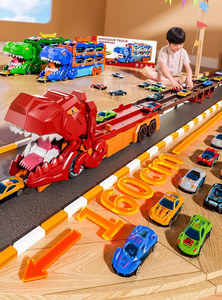 Circuit de course de dinosaures à friction, pliable, gain de place, en plastique durable, pour enfants, idéal pour un anniversaire - Nouveauté très prisée - Product Image 2