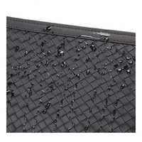 Sac à main et sac de poignet en PU à motif tissé pour homme, durable, grande capacité, pour le travail, les sorties quotidiennes, les voyages