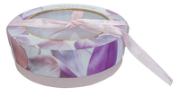 Boîte cadeau élégante en papier couché, personnalisée, de haute qualité, ronde, avec motif de rose, pour la Saint-Valentin