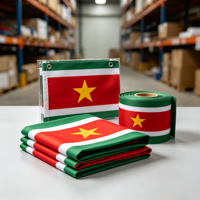 Drapeau national du Suriname 3x5 pieds 100% polyester, bannière extérieure, impression de logo personnalisée, drapeau de pays économique, pour festivals et défilés, approvisionnement en gros