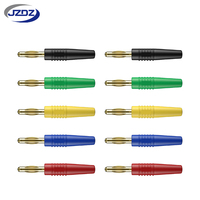 JZDZ 2,5mm Geschweißter Vergoldeter Bananenstecker mit PVC-Isolierhülle 30Vac-60Vdc/Max.10A J.10006
