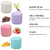 Baume à Lèvres Rond Hydratant Végétalien OEM, 4 Saveurs de Fruits, Marque Privée, Parfum Fraise, Baume à Lèvres Nourrissant Rose, Votre Logo