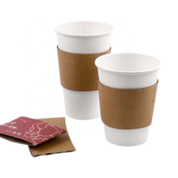 Manchon de tasse jetable en papier kraft simple paroi, isolation thermique, matériaux recyclés, diamètre personnalisable, logo imprimé offset pour