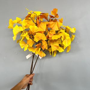 MSH Naranja, Hoja de Ginkgo Artificial Más Vendida, <span class=keywords><strong>Arreglos</strong></span> Florales de Alta Gama - Product Image 4