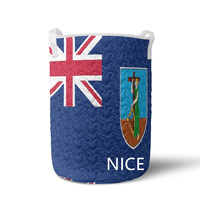 Sac de rangement matelassé à cordon personnalisé avec drapeau de Montserrat, en polyester durable, pour l'organisation domestique et les travaux d'entretien