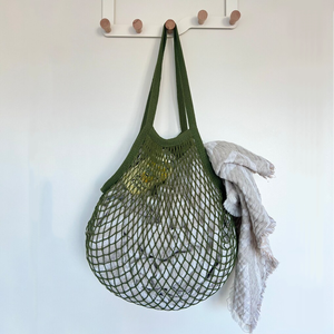 Экологичная переносная Сетчатая Сумка-тоут для одежды, хлопковая сетчатая сумка с ручкой - Product Image 3