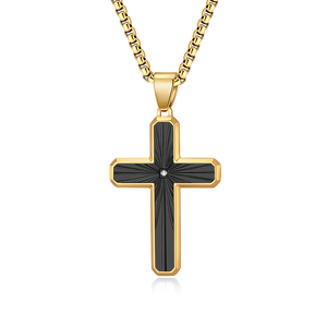 Collar con Colgante Cristiano de los Celtics, Resistente al Agua, Collar con Cruz de Jesús, Acero Inoxidable Plateado, Venta al por Mayor - Product Image 3