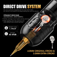 Ambition Zetton Pro 2400mAh 3.5/4.0mm Stroke Brushless Motor Professional Wireless Tattoo Pen Gun Machine avec 34/42mm Grip