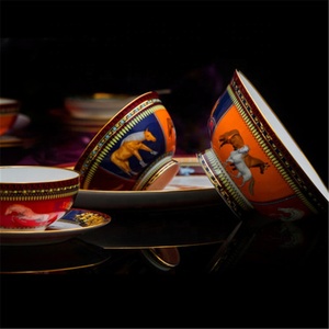 Recommandé : 58 pièces de vaisselle en porcelaine fine de Ferghana, décor de cheval, pour la maison - Product Image 6