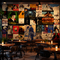 Affiche de film vintage classique, collage Art Déco, motif scénique, impression de film nostalgique, papier peint mural, café, bar, maison