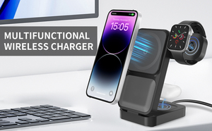 QC3.0 3-in-1 Magnetic Charger Multi-Function Foldable Wireless Charging Station for iPhone Smart Watch <strong>Headset</strong> 9V/2A Input - Product Image 5