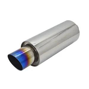 Aço inoxidável Chrome azul 3 polegadas escape silenciador
