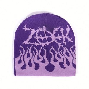 Gorros de Invierno Personalizados al por Mayor con Diseño Personalizado, Gorros de Punto Jacquard 100% Acrílico Y2K, Gorros Cálidos de Invierno con Logotipo Personalizado - Product Image 4