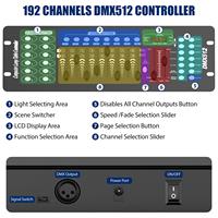 Équipement d'éclairage de scène portable professionnel, contrôleur DMX512 192 canaux, console de sortie 8A, portée de 20 m, charge maximale de 15 W, 1 an