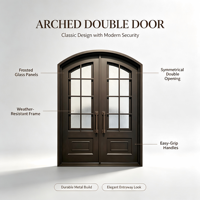 Entrée de bâtiment sur mesure de haute qualité - Porte coulissante en verre, porte extérieure en métal avec porte d'entrée en verre, design en verre