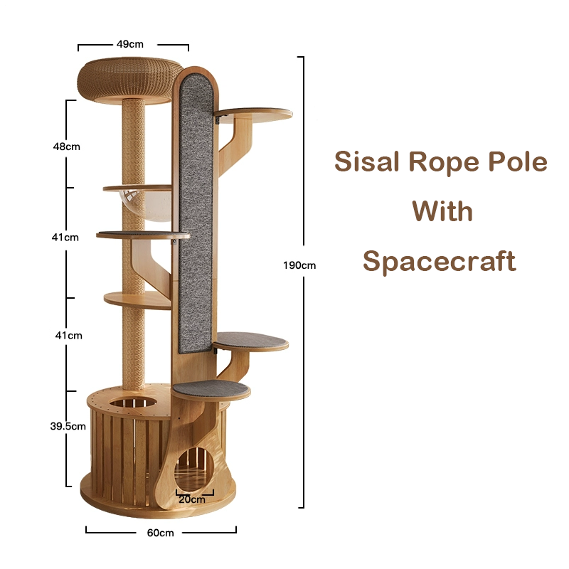 Poste de cuerda de sisal + nave espacial