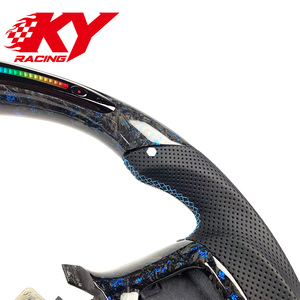 For Dodge Ram 2500 1500 Custom Racing Style Blue Forged Carbon Fiber Steering Wheel With LED Rpm Display - Product Image 2