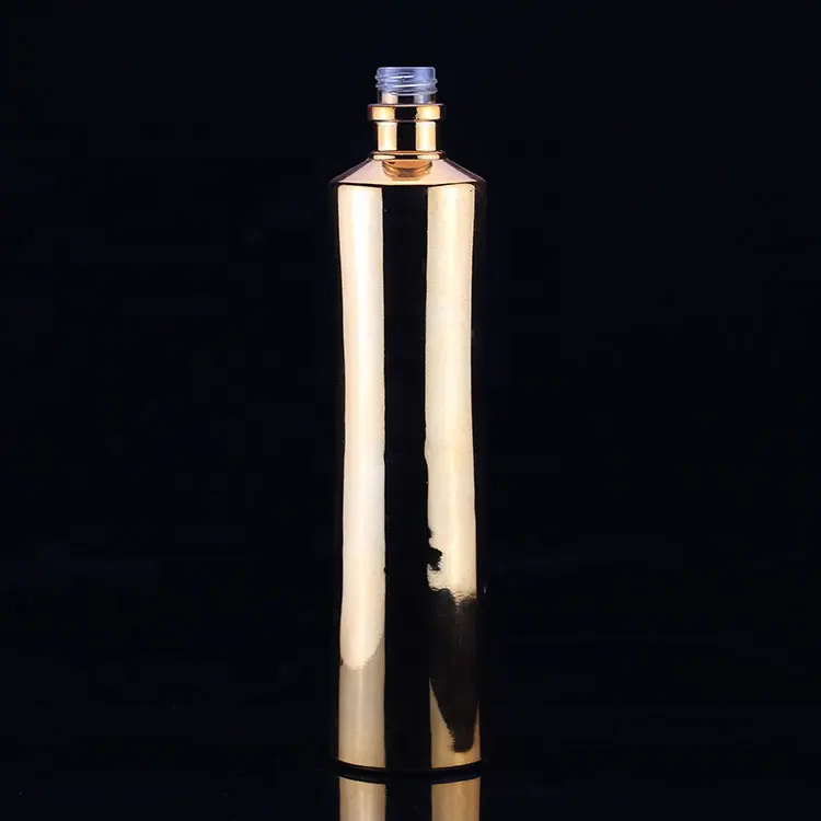 High-End-Glasflasche 750ml Bunte Wodka-Glas-Schnaps flasche mit Goldfarbe
