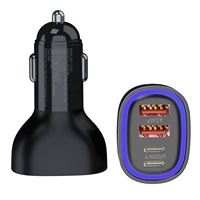 Chargeur de voiture portable HNT DC12-24V PD PPS 30W 4 ports 78W QC USB Type C à charge rapide double USB pour iPhone