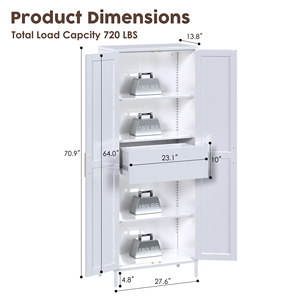 OEM ODM Armoire garde-manger Armoire en acier <span class=keywords><strong>Casier</strong></span> Armoire de rangement en métal avec portes et étagères - Product Image 2