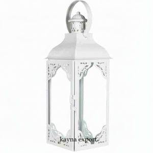 Linterna tallada a mano de color blanco elegante linterna especial de Ramadán para uso en festivales y eventos a precios con descuento - Product Image 1