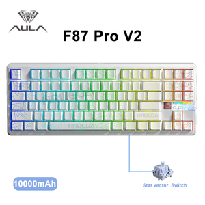 AULA F87 Pro V2 Mechanical <strong>Keyboard</strong> 3-modes Wireless 12000mAh Long Battery Life Hot-Swap RGB Custom <strong>E</strong>-Sports <strong>Keyboard</strong> PC Gaming - Product Image 2