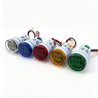 Voltímetro Digital Monofásico Mini de 22 mm y 3 Dígitos, CA 20-500 V (0.5%+2) de Precisión, Pantalla LED, IP65, Uso Industrial, Paneles de Control