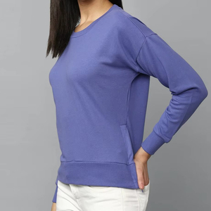 Suéter de punto transpirable de manga larga para mujer con logotipo personalizado al por mayor, de ajuste regular informal, en oferta. - Product Image 6