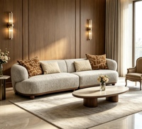 Canapé sectionnel moderne de luxe et durable à deux places, confortable, avec structure en bois et rembourrage en éponge, revêtement en tissu, idéal pour les halls d'hôtel et les chambres d'hôtes.