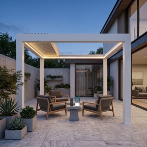 Pérgola Retráctil Moderna de Aluminio con Techo Enrollable, Cubierta Premium <span class=keywords><strong>para</strong></span> Patio - Product Image 1