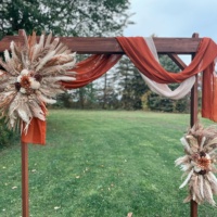 Décor de toile de fond de mariage MC Kit de bricolage de décoration murale Boho Palm Eucalyptus Fluffy Pampas Herbe Arch Arrangement