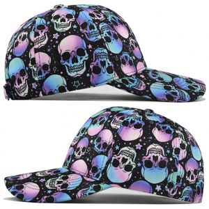 Gorra de béisbol de algodón con estampado integral de calavera y calabaza de Halloween, personalizada por sublimación, con diseño de trébol, para festividades, al por mayor - Product Image 4