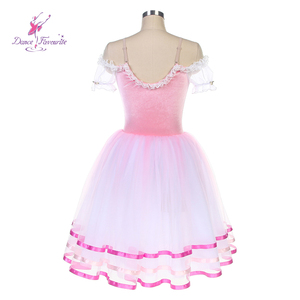 Romantico Tutù Lungo in Velluto Rosa 25013, Costume Preferito per Danza Giselle, Abito per Spettacoli di Danza - Product Image 2