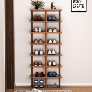 <b>Shoe</b> Rack <b>Narrow</b> Space Saving Entryway <b>Storage</b> 6 Tier Standing Panel Material For <b>Shoes</b> - Product Image 2