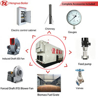 DZL 1-20 Ton Boiler Uap Rantai Biomassa Tekanan Rendah Industri Otomatis Berbahan Bakar Batubara dengan Grate Stoker Rantai