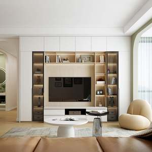 Modern <b>TV</b> <b>Cabinet</b> Wall Mounted Design with <b>Floating</b> Unit for Living Room Entertainment Systems Organization and Space - Product Image 2