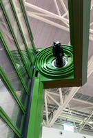 Porte à enroulement motorisée en PVC à persiennes, finition industrielle, pour usage commercial intérieur/extérieur