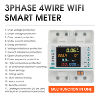 Compteur d'énergie triphasé Tuya Smart Life, moniteur de puissance électrique kWh, modèle de mesure intelligente QQ-3P4WL pour l'électricité
