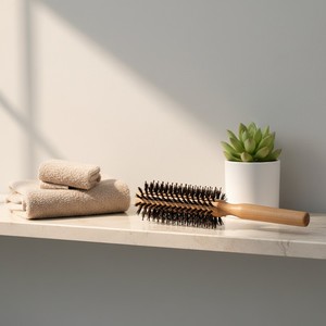 <span class=keywords><strong>Brosse</strong></span> à cheveux ronde en poils de sanglier pour le coiffage, le séchage <span class=keywords><strong>et</strong></span> le volume - Ajoute brillance <span class=keywords><strong>et</strong></span> lisité à tous les types de cheveux - Product Image 5