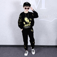Ensemble de vêtements pour garçons d'automne : T-shirt et pantalon long, vêtements décontractés en coton pour enfants, ensemble de survêtement pour adolescents