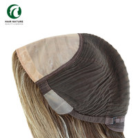 Perruque complète et postiche de luxe JW23 de 12,5 pouces en cheveux humains Remy chinois, avec dessus en soie, nœuds naturels et ligne de cheveux naturelle, pour femmes, usage quotidien