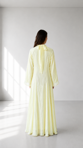 Robe longue Abaya musulmane de luxe Mexizo pour femme, col drapé, manches cloche, modeste, respirante, idéale pour le printemps et les mariages - Product Image 2
