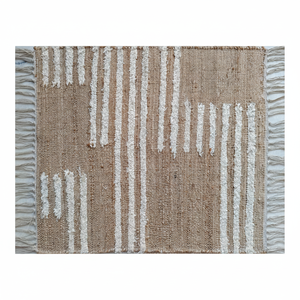 Alfombra de piel de yute Natural a precio de fábrica, alfombras tejidas hechas a mano geométricas bohemias ecológicas para sala de estar - Product Image 1