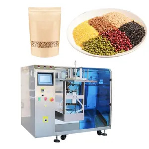 CE automatic premade doypack pouch opening granule grain filling packing machine for small business